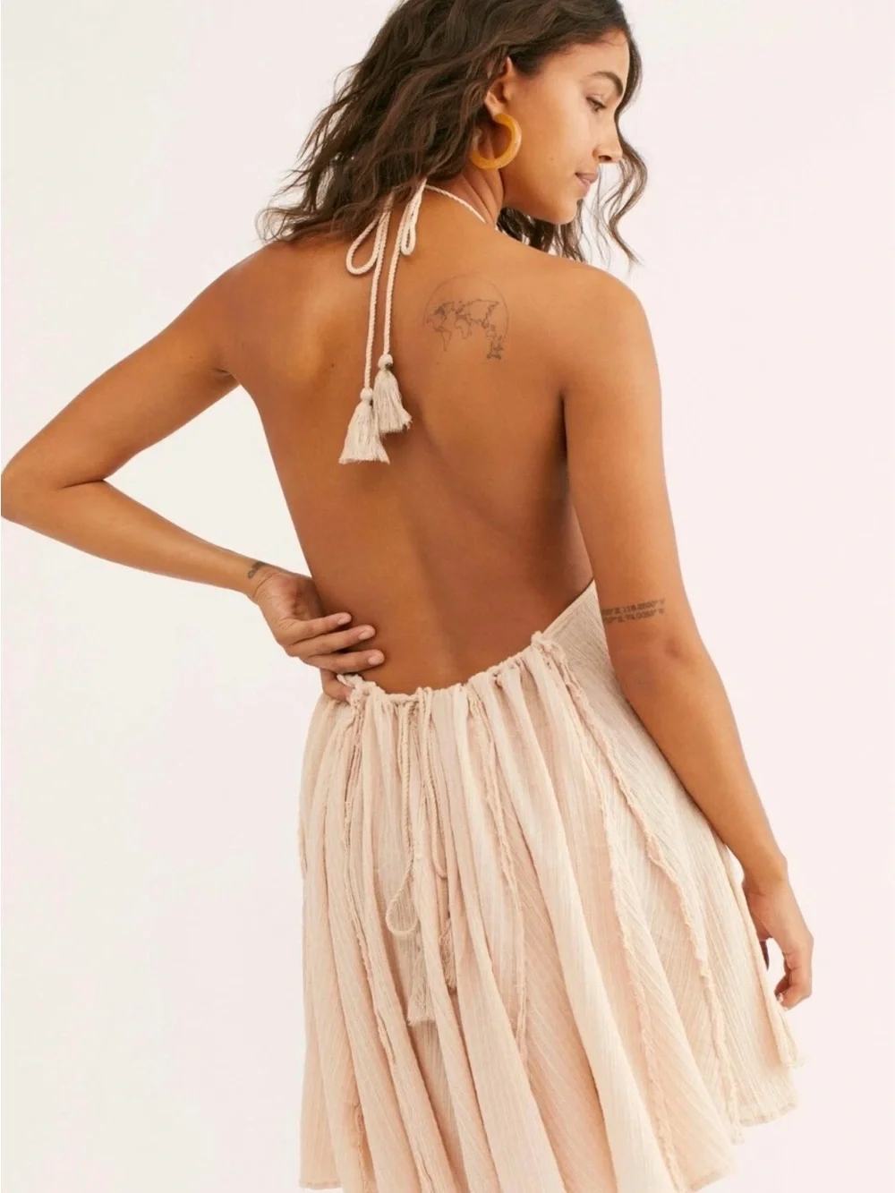 Free People Catching Rays Boho Mini Dress Halter Style Small (Fits up to XL)
